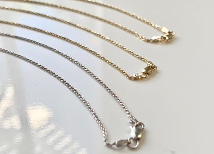 18 Inches 14K Genuine Gold Chain With Lobster Clasp, Solid 14K Gold Chain Necklace, Diamond Cut Rope Gold Chain 1.0/1.5mm