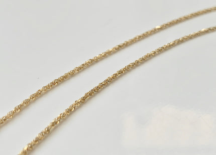 18 Inches 14K Genuine Gold Chain With Lobster Clasp, Solid 14K Gold Chain Necklace, Diamond Cut Rope Gold Chain 1.0/1.5mm