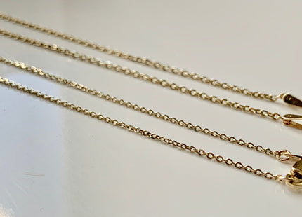 18 Inches 14K Genuine Gold Chain With Lobster Clasp, Solid 14K Gold Chain Necklace, Diamond Cut Boston Link 1.3mm/1.4mm chain #1022