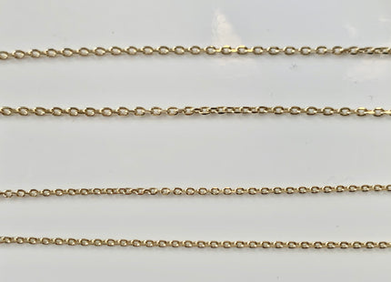18 Inches 14K Genuine Gold Chain With Lobster Clasp, Solid 14K Gold Chain Necklace, Diamond Cut Boston Link 1.3mm/1.4mm chain #1022