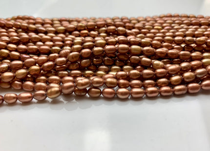 3.5x5.5 mm AA Sandstone OR Copper Color Rice / Oval Freshwater Pearls Genuine Freshwater Pearl Beads Freshwater Seed Pearls #1214