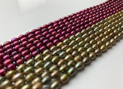 4x5.5 mm AA Purple OR Champagne Color Rice / Oval Freshwater Pearls Genuine Freshwater Pearl Beads Freshwater Seed Pearls #1215