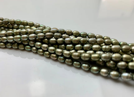 3.5x5 mm AA Sage Green Or Natural Pink Color Rice / Oval Freshwater Pearls Genuine Freshwater Pearl Beads Freshwater Seed Pearls #1213