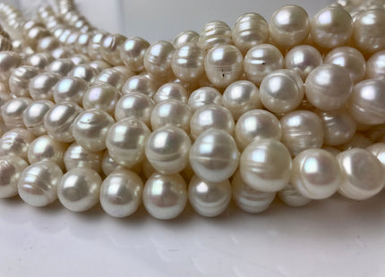 10-11 mm Natural White Potato Ringed Freshwater Pearl Beads Genuine Natural Pearl Beads, Cultured Freshwater Pearls #559