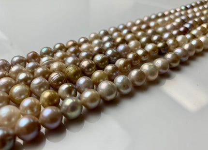 7-8 mm AA Natural Seaweed Champagne Color Potato Freshwater Pearl Beads Genuine All Natural Color Freshwater Pearls #1264