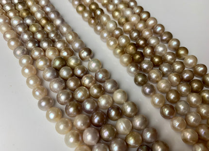 7-8 mm AA Natural Seaweed Champagne Color Potato Freshwater Pearl Beads Genuine All Natural Color Freshwater Pearls #1264