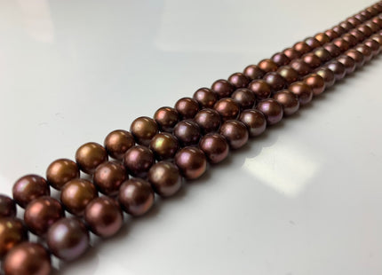 6-6.5mm 7-7.5mm AAA Chocolate Brown Color Round Freshwater Pearls, Genuine HighLuster Freshwater Freshwater Round Pearls Beads #1267