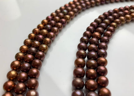 6-6.5mm 7-7.5mm AAA Chocolate Brown Color Round Freshwater Pearls, Genuine HighLuster Freshwater Freshwater Round Pearls Beads #1267