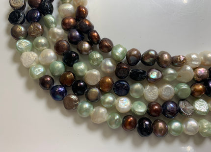 9-10 mm Large Hole Multi White Gray Brown Peacock Color Nugget Shape Freshwater Pearls Beads Hole Size 2.2mm Genuine Pearl Beads #1077