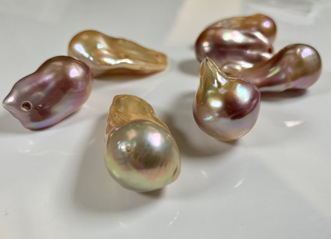 17x26-40 mm AAA Baroque Freshwater Pearl Natural Color Pendant, Irregular Baroque Pendant Drop, Natural Color Baroque Pearls Beads #1100