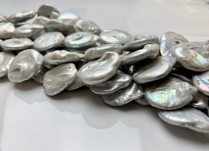 18-20 mm Gray Large Flat Coin Freshwater Pearl Beads Large Irregular Flat Coin Beads Genuine Cultured Freshwater Coin Pearl Beads #1173