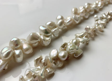 7x12mm OR 10x22mm Natural White Double Keshi Freshwater Pearls Center Drilled Keshi Pearls, Rare Dancing Freshwater Keshi Pearls #1195