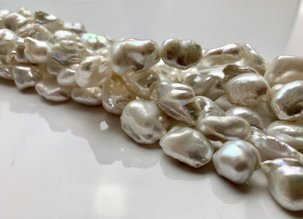 10x15-18 mm Natural White Biwa Keshi Stick Freshwater Pearls Beads, Genuine Biwa Keshi Freshwater Pearl Beads #1196