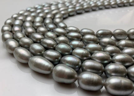 10x13-15 mm AAA Gray Color Freshwater Pearls Long Rice/Oval Shape Pearl Beads Genuine Top Quality Freshwater Pearls #1189