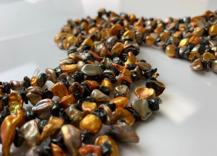 7-12 mm Multi Color Keshi Freshwater Pearl Beads Top Drilled Mixed Orange Green Champagne Color Keshi Pearls Dancing Pearl Beads #1231