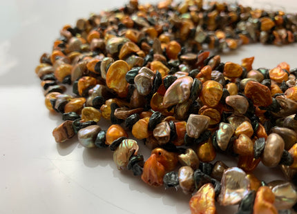 7-12 mm Multi Color Keshi Freshwater Pearl Beads Top Drilled Mixed Orange Green Champagne Color Keshi Pearls Dancing Pearl Beads #1231