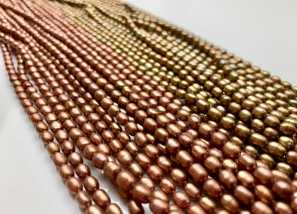 3.5x5.5 mm AA Sandstone OR Copper Color Rice / Oval Freshwater Pearls Genuine Freshwater Pearl Beads Freshwater Seed Pearls #1214