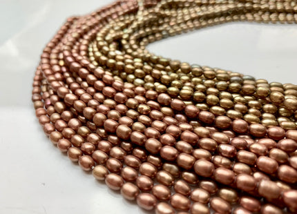 3.5x5.5 mm AA Sandstone OR Copper Color Rice / Oval Freshwater Pearls Genuine Freshwater Pearl Beads Freshwater Seed Pearls #1214