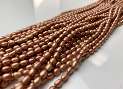 3.5x5.5 mm AA Sandstone OR Copper Color Rice / Oval Freshwater Pearls Genuine Freshwater Pearl Beads Freshwater Seed Pearls #1214