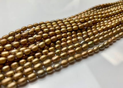 3.5x5.5 mm AA Sandstone OR Copper Color Rice / Oval Freshwater Pearls Genuine Freshwater Pearl Beads Freshwater Seed Pearls #1214