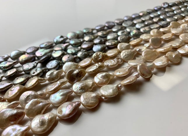 11x15 mm Natural Pink OR Gray Color Irregular Shape Coin Freshwater Pearls Genuine Cultured Freshwater Flat Coin Pearls #1245