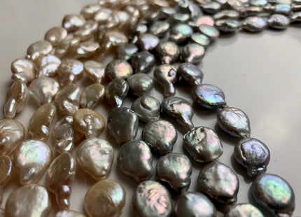 11x15 mm Natural Pink OR Gray Color Irregular Shape Coin Freshwater Pearls Genuine Cultured Freshwater Flat Coin Pearls #1245