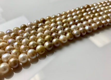 7-8 mm AA Natural Seaweed Champagne Color Potato Freshwater Pearl Beads Genuine All Natural Color Freshwater Pearls #1264