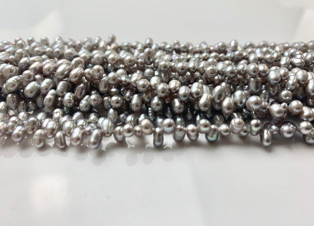 3x5 mm Top Drilled Rice/Oval Freshwater Pearl Grey, Genuine Freshwater Pearls, Grey Dancing Freshwater Pearls #1300