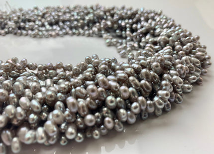 3x5 mm Top Drilled Rice/Oval Freshwater Pearl Grey, Genuine Freshwater Pearls, Grey Dancing Freshwater Pearls #1300
