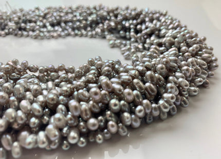3x5 mm Top Drilled Rice/Oval Freshwater Pearl Grey, Genuine Freshwater Pearls, Grey Dancing Freshwater Pearls #1300