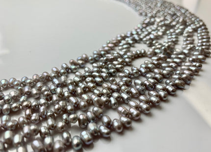 3x5 mm Top Drilled Rice/Oval Freshwater Pearl Grey, Genuine Freshwater Pearls, Grey Dancing Freshwater Pearls #1300