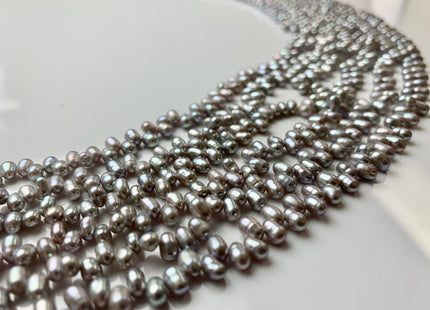 3x5 mm Top Drilled Rice/Oval Freshwater Pearl Grey, Genuine Freshwater Pearls, Grey Dancing Freshwater Pearls #1300