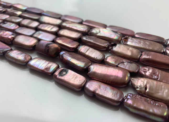 10x22-25 mm Dusty Rose Color Rectangle Coin Freshwater Pearls, Genuine Rectangle Coin Dusty Rose Freshwater Pearls #1304