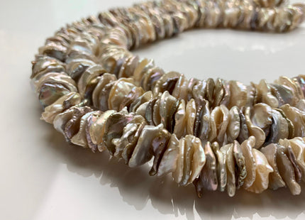 14-15 mm AAA Natural Champagne OR Mauve Pink Mixed Color Freshwater Keishi Cornflake Petal Pearls Rondelle Shape Center Drilled Beads #1309