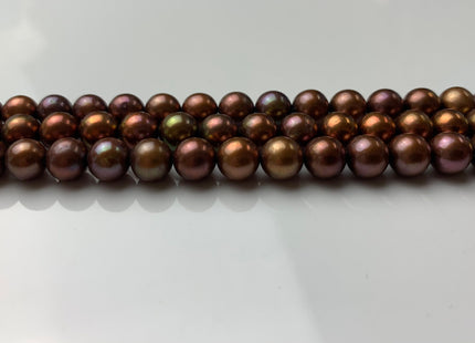 6-6.5mm 7-7.5mm AAA Chocolate Brown Color Round Freshwater Pearls, Genuine HighLuster Freshwater Freshwater Round Pearls Beads #1267