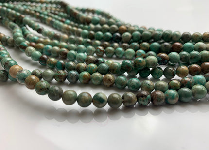 6 mm Smooth Round 100% All Natural Turquoise Beads, Genuine Turquoise Round Gemstones #2213
