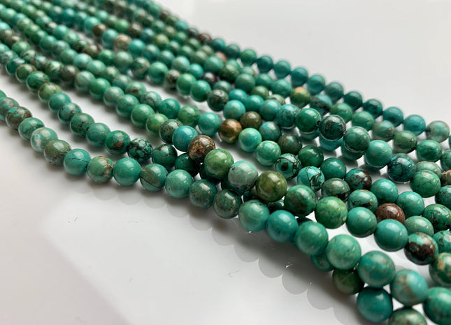 WHOLESALE 6 mm 8 mm Smooth Round Stabilized Turquoise Natural Color Gemstone Loose Beads #2215