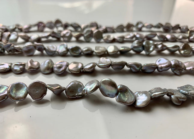 10-11 mm Gray Color Freshwater Flat Keishi Pearl, Genuine HighLuster Keishi Freshwater Pearl Limited Edition #1283