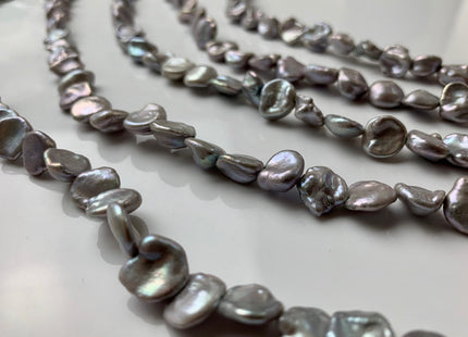 10-11 mm Gray Color Freshwater Flat Keishi Pearl, Genuine HighLuster Keishi Freshwater Pearl Limited Edition #1283