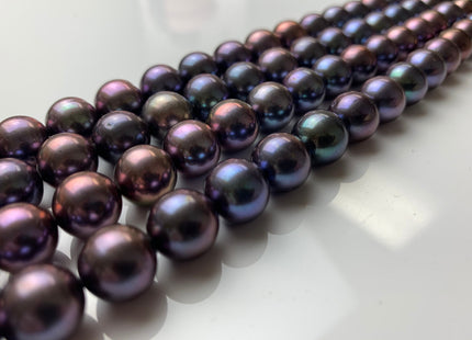10-11.5 mm AAAA Peacock OR Purplish Peacock Round Freshwater Pearl Beads Genuine Top Quality Peacock Round Freshwater Pearl #1328