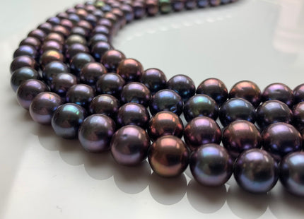 10-11.5 mm AAAA Peacock OR Purplish Peacock Round Freshwater Pearl Beads Genuine Top Quality Peacock Round Freshwater Pearl #1328