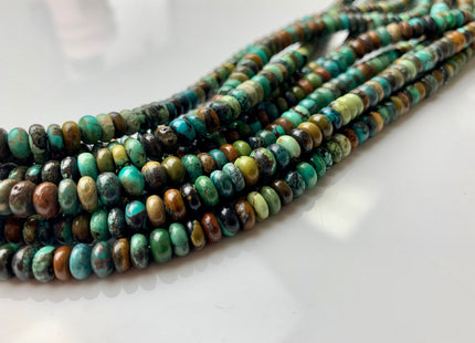 5 mm 6 mm 100% All Natural Turquoise Rondelle Beads, Genuine All Natural Multi Color Turquoise Gemstone #2224