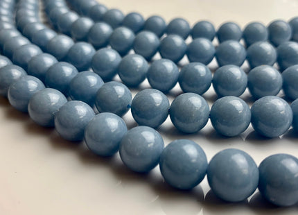 10mm 12mm AAA Natural Blue Angelite Smooth Round high Quality Gemstones #2228