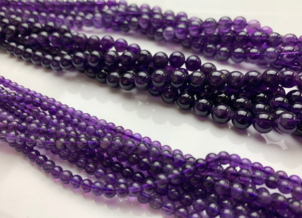 4mm 6mm 8mm 10mm 12mm AAA Top Quality Smooth Round Amethyst Beads, February Birthstone Beads Natural Darker Purple color Amethyst #486
