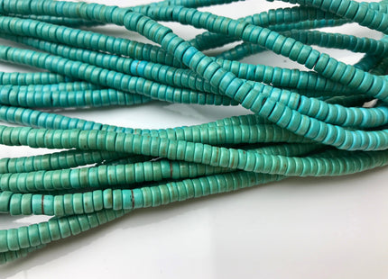 WHOLESALE 4-5mm Turquoise Color Howlite Beads Barrel Rondelle and Heishi Shape Full Strand #2120