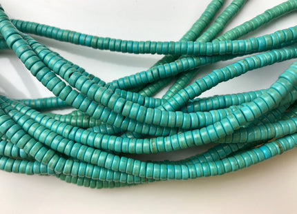 WHOLESALE 4-5mm Turquoise Color Howlite Beads Barrel Rondelle and Heishi Shape Full Strand #2120