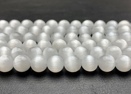 6mm 8mm AAA Natural Color Selenite Gemstone Beads Smooth Round Shape Top Quality Selenite Gemstone Beads #2231