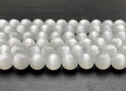 6mm 8mm AAA Natural Color Selenite Gemstone Beads Smooth Round Shape Top Quality Selenite Gemstone Beads #2231