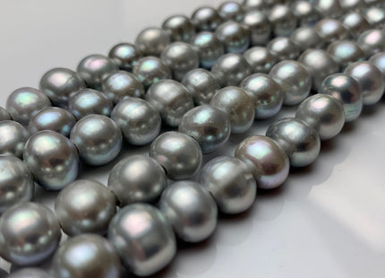 9 mm AA Large Hole Half Strand Freshwater Pearls Round/Potato Shape 2.2mm Hole Gray OR Natural Pink Color #1329
