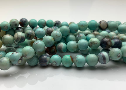 8 mm AAA Natural Color Smooth Round Dragon Skin Agate Gemstone Beads Natural Blue Green Color Agate Gemstone Beads. #2238